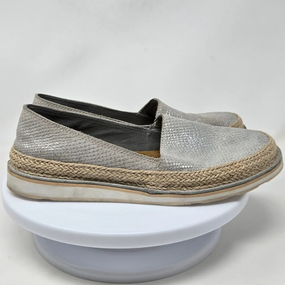 Ariat Cruiser Silver Metallic Snakeskin‎ Espadrille Slip On Shoes 10023044  9B